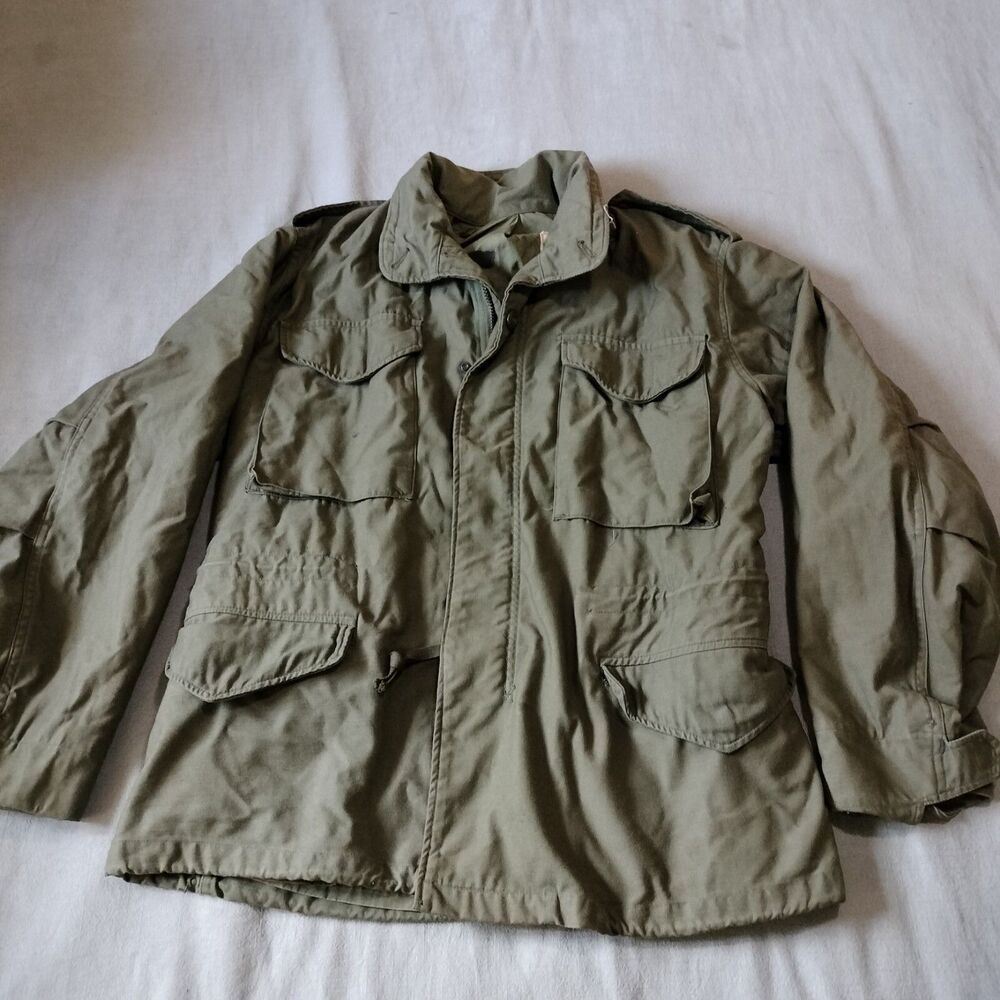 Alpha Industries M65 Field Army Jacket Vietnam 70's Quilted Liner Green Small